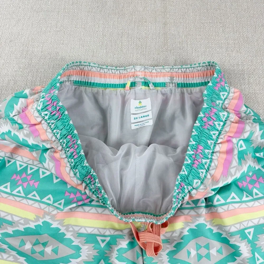 Chubbies Swim Trunks Men's Lined Aztec Multicolor Tribal 7